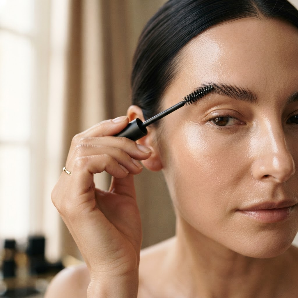 JAWHAR Brow Gel being used as part of the JAWHAR everyday beauty ritual